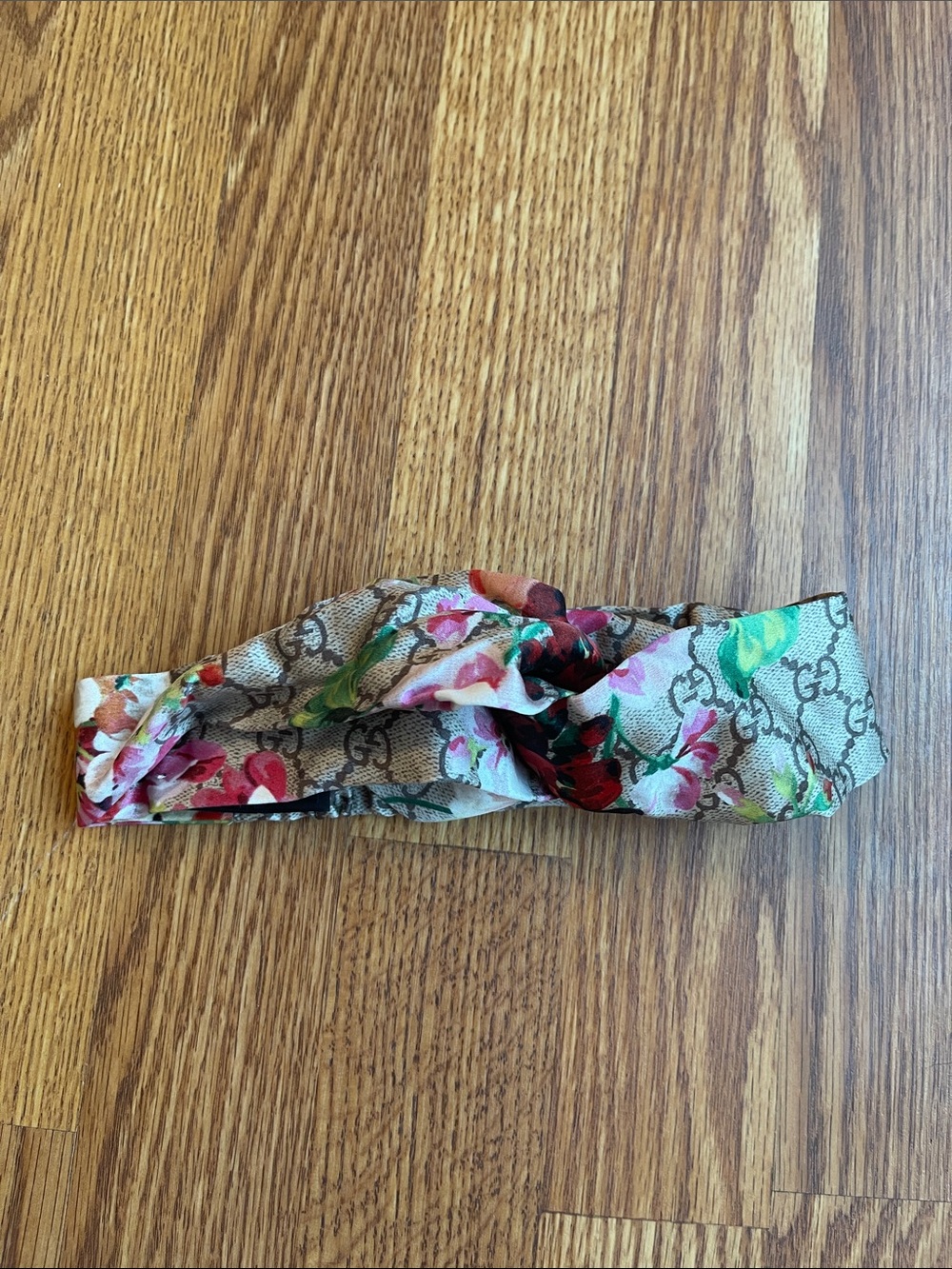 Gucci Blooms GG 100% Silk Floral Print Headband Beige Pink and Green Women’s OS - Picture 1 of 7